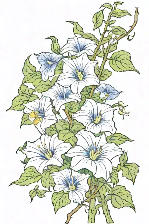 Morning Glory Vine And Flowers