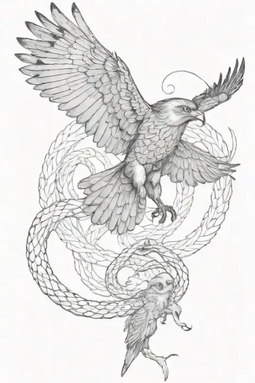 Crow And Snake And Owl Flying