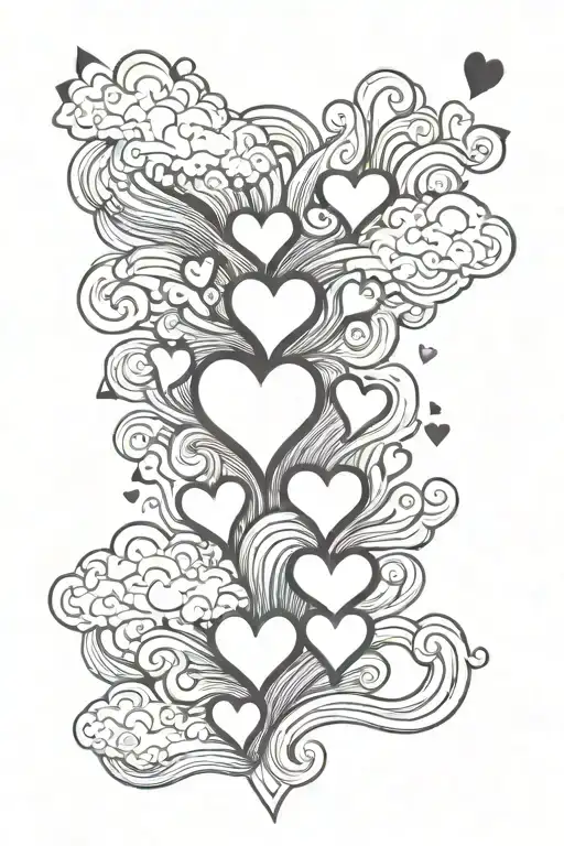 Suminagashi Hearts Cloud Spine