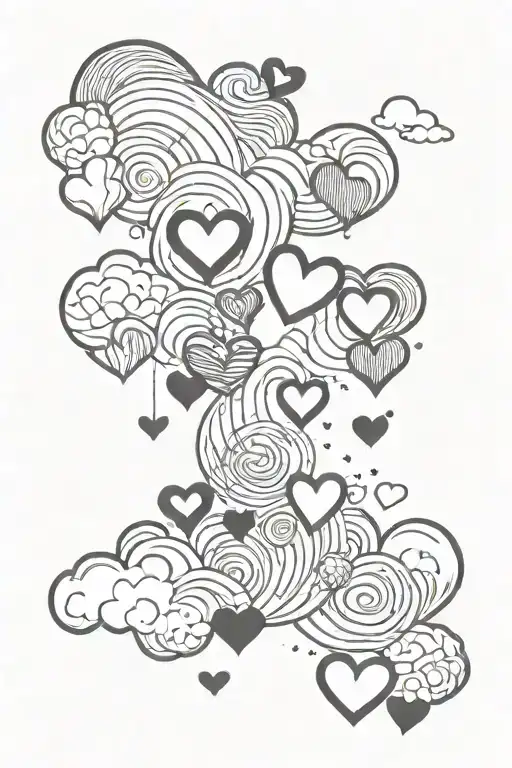 Suminagashi Hearts Cloud Spine Simple Cute