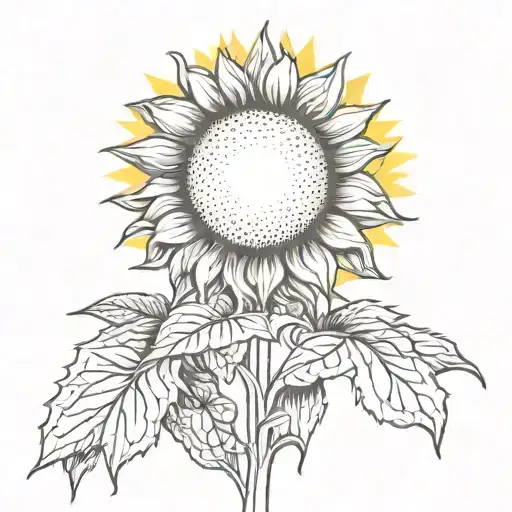 Sunflower And Sun Rising