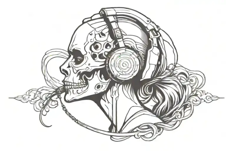 Skull Wife Headset Tilted 45 Degree