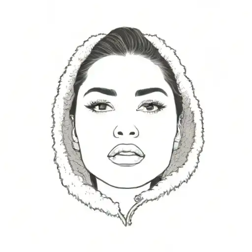 Beautiful Busty Latina Woman Wearing Fuzzy Fleece Jacket