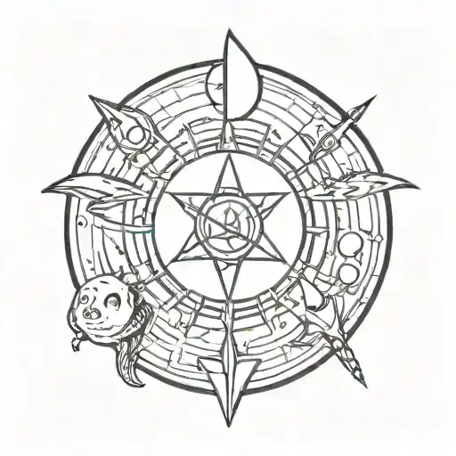 Witchy Symbols With Moons