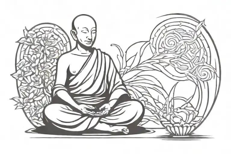 Buddhist Monk Meditating