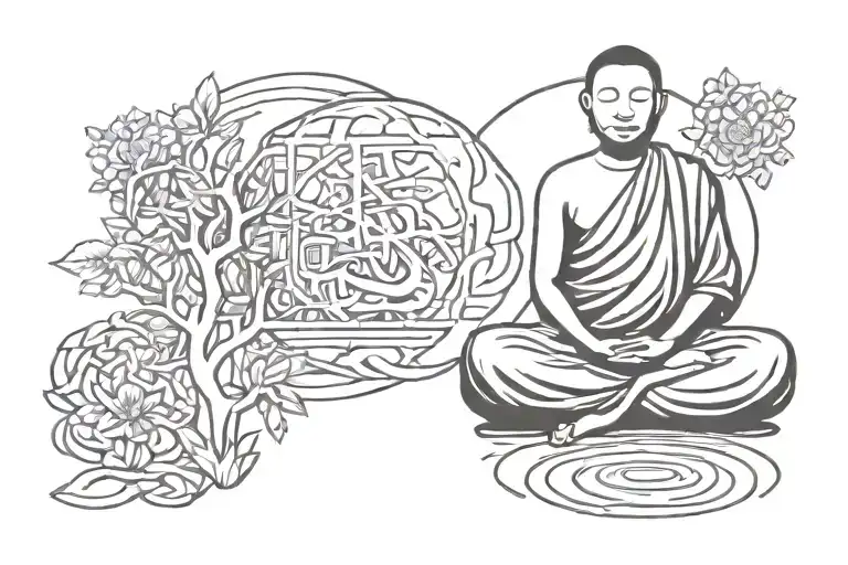 Buddhist Monk Meditating