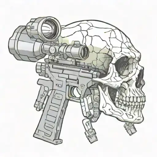 Shooting Scope On A Skull