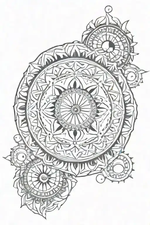 Moon Phases Mandala Design Inspired