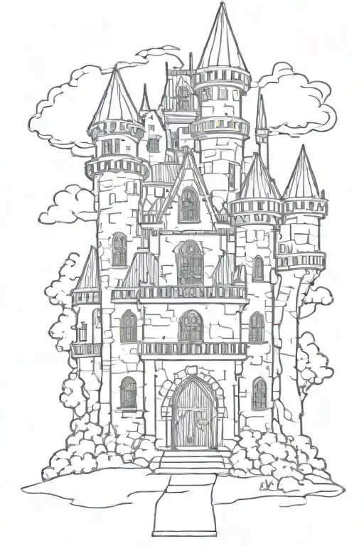 Gothic Castle Outline