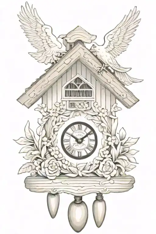 Cuckoo Clock German With Pretzel And Edelweiss