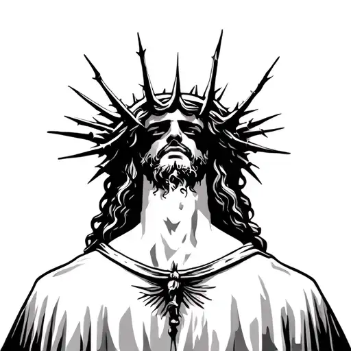 Back Of Jesus With Small Thorn Crown