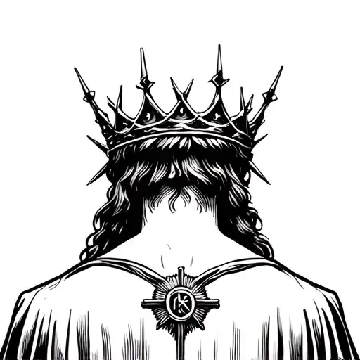 Back Of Jesus With Crown Of Thornes