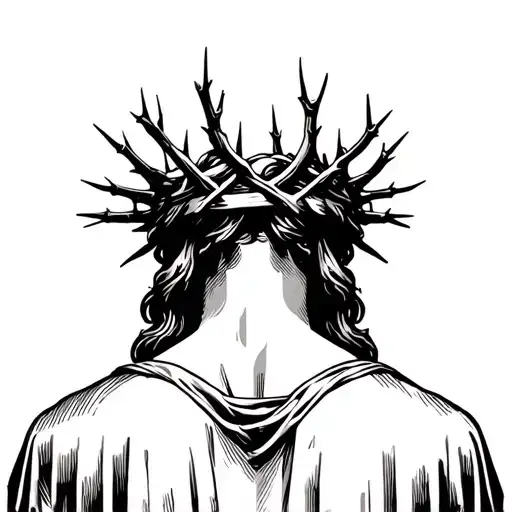 Back Of Jesus With Thorn Crown