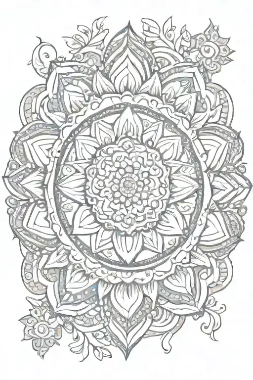Boho Sun Mandala Design Incorporating