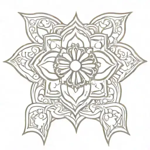 Quatrefoil With Sun In Background