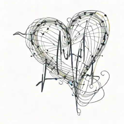 Heartbeat Line L M N Letter