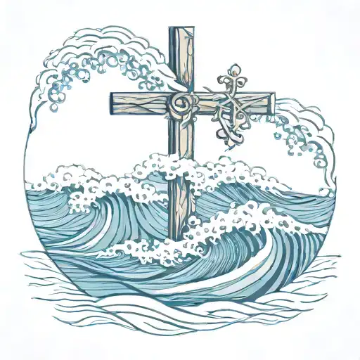 Combining A Cross With Ocean Waves