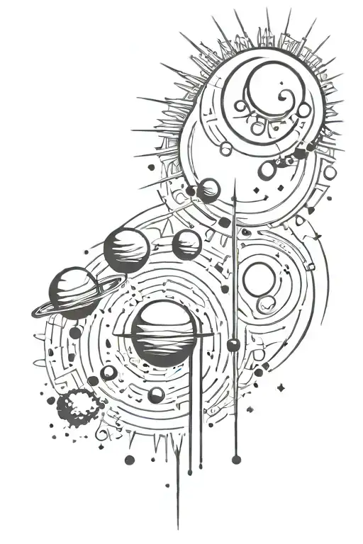 Sun And All The Planets Going Down The Spine