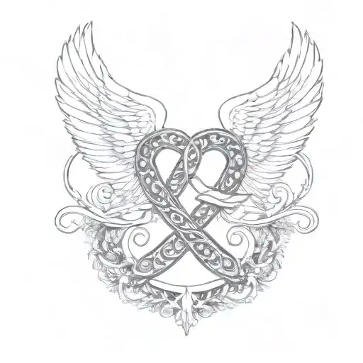 Infinity Symbol With 3 Angel Wings And The Numbers 21622