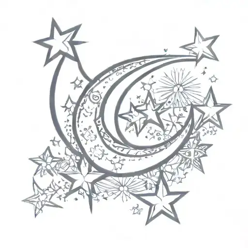 Crescent Moon With Only 4 Stars