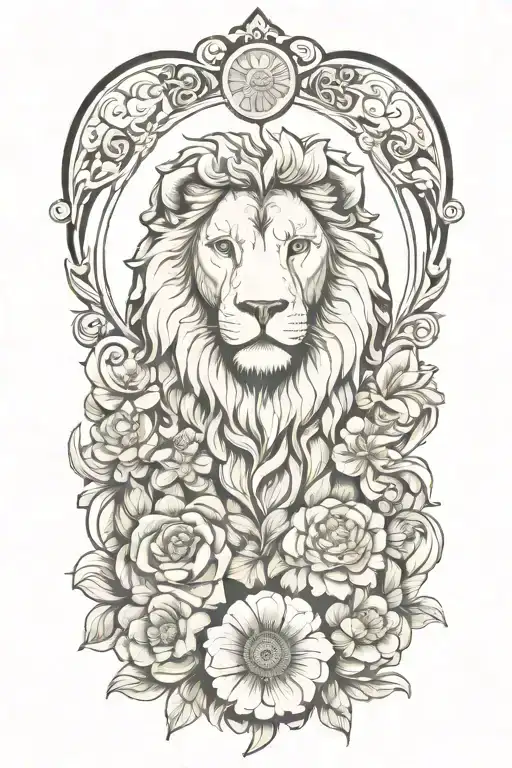 Stoicism Lion And Owl And Scales And Flower