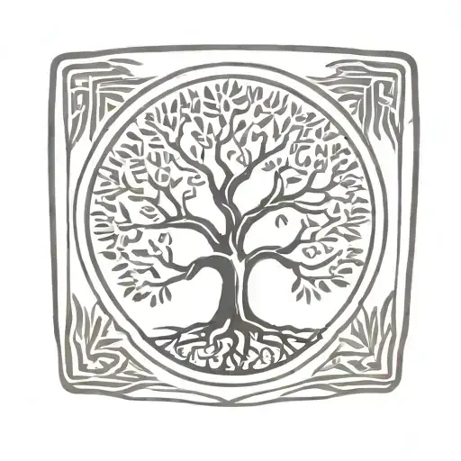 Tree Of Life In Square Box