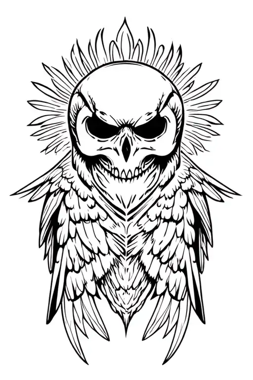 Buho With Skull Flying