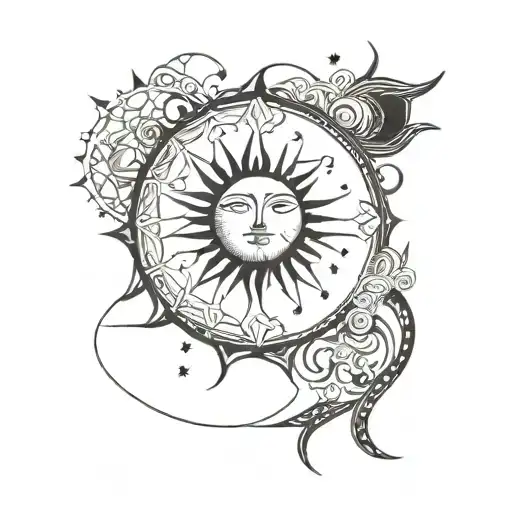 Sun And Moon United In A Mystical And Delicate Way