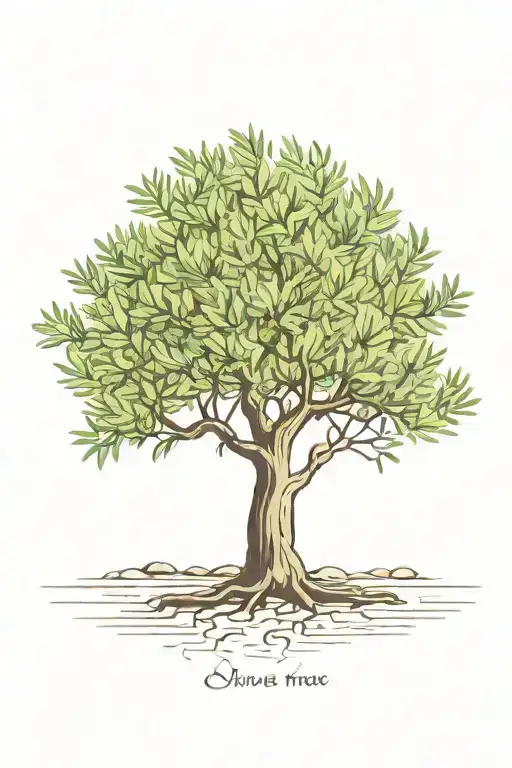Simple Olive Tree With Roots