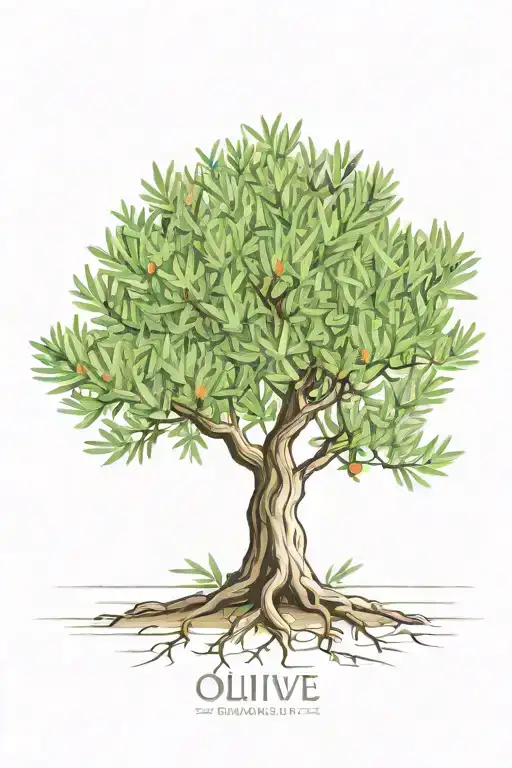 Simple Olive Tree With Roots