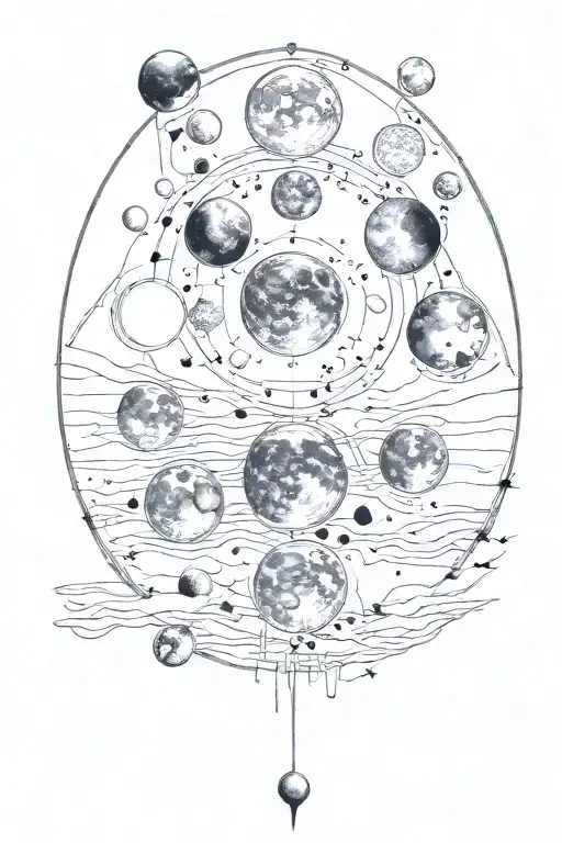 Phases Of The Moon On The Ribs From Top To Bottom
