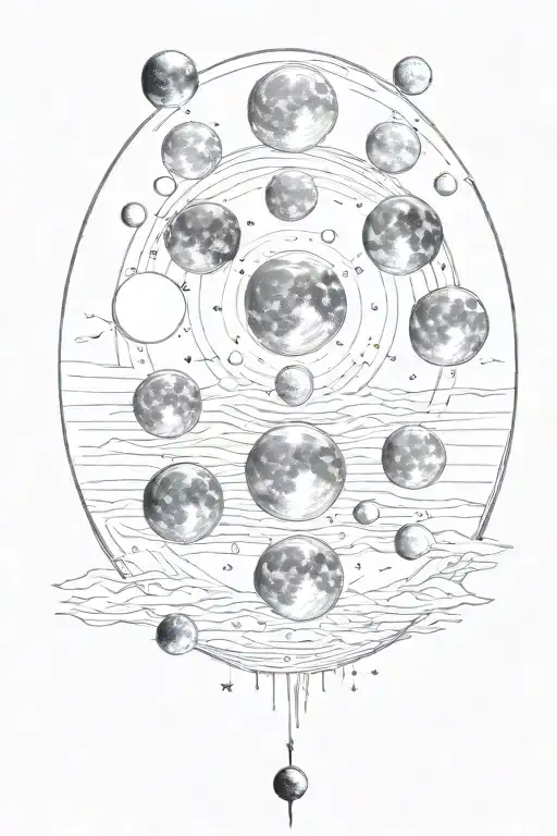 Phases Of The Moon On The Ribs From Top To Bottom