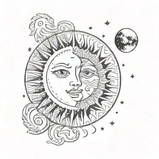 Sun And Moon Completing Each Other Half