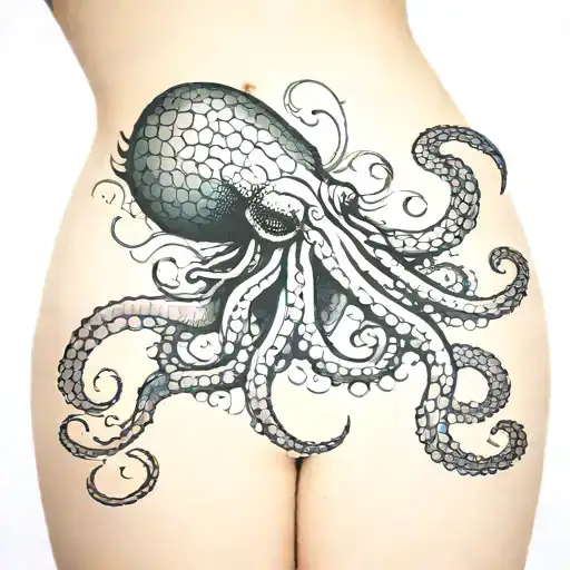 Kraken On Thigh Women's