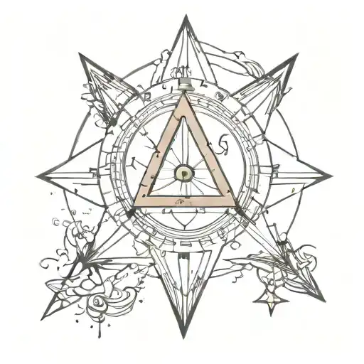 Triangle Married To A Heart Embedded Into A Compass