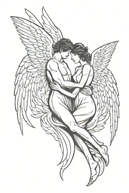 Angel Giving Her Wings To Her Dark Lover Instead Of God
