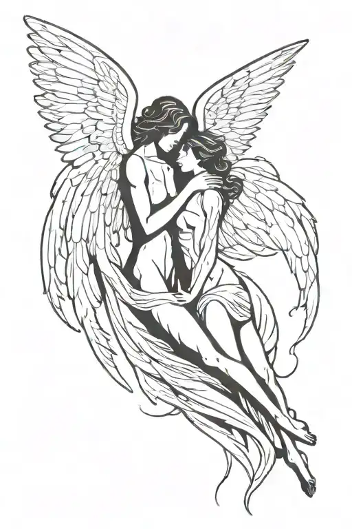 Angel Giving Her Wings To Her Dark Lover Instead Of God