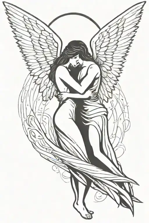 Angel Giving Her Wings To Her Dark Lover Instead Of God