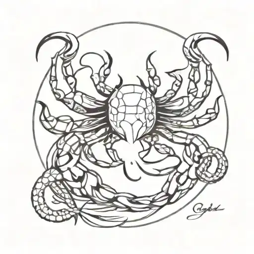 Cancer Zodiac Sign Intertwined