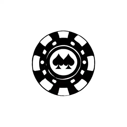 Poker Chip With Bowling Pins In The Background