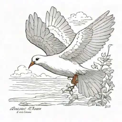 Ancher Dove Flying