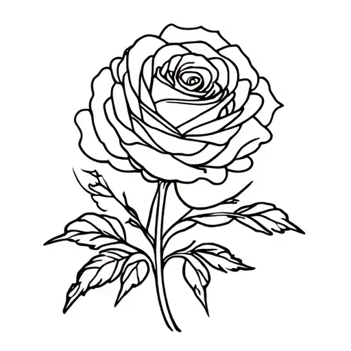 Beauty And The Beast Minimal Line Art Representation With Rose