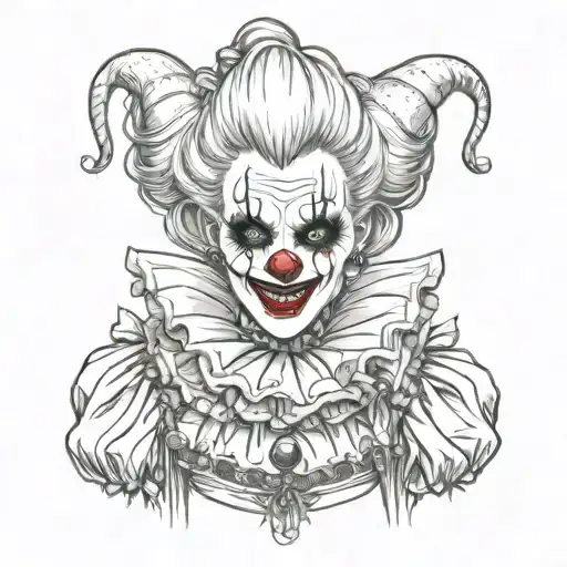 Gothic Clown Woman From The Front