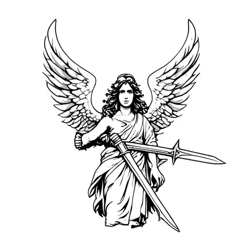 Angel Holding A Sword