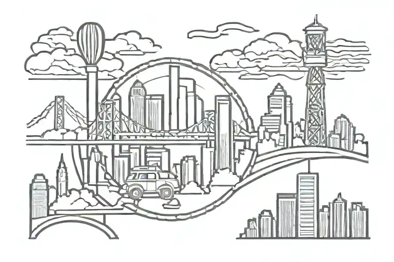 Cincinnati Fireman's Symbol And Skyline Chili