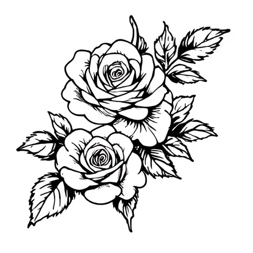 Cherry And Rose Intertwined