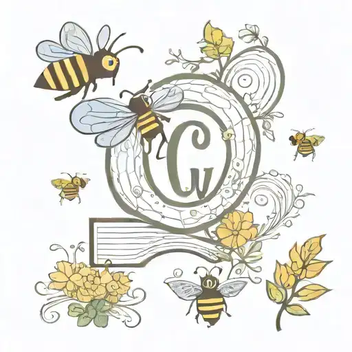 Bee Flying With Letters C And W Inn Trail Winding