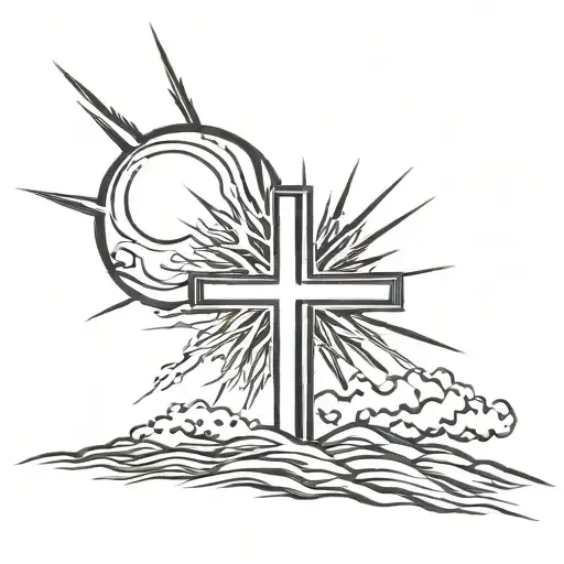 Cross With Sun Behind It