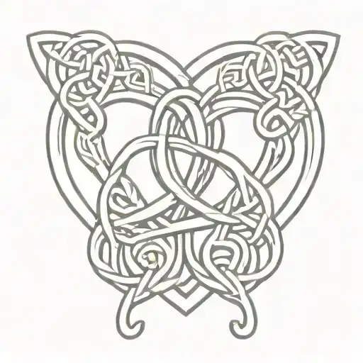 Celtic Knot Intertwined Hearts