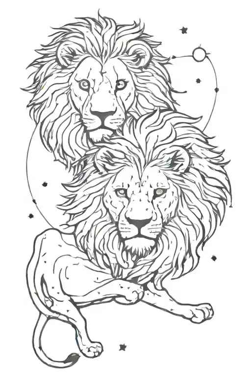 Lion Head And Leo Constellation